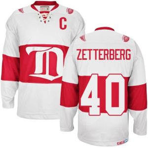 NHL Detroit Red Wings Trikot #40 Henrik Zetterberg Authentic Throwback Weiß CCM Winter Classic